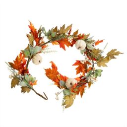 Scottish Everlastings Ltd 150cm Pumpkin Garland Green / Orange - thumbnail 3
