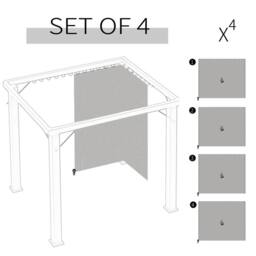 Kelvenix 3x3m Universal Gazebo Sidewall Set in Light Grey - Size: 0.6m2 - thumbnail 2