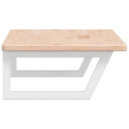 Berkfield Home Basin Shelf Wall Mounted Steel & Solid Wood Oak in Brown - thumbnail 5