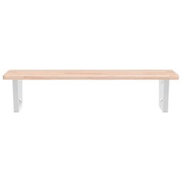 Berkfield Home Basin Shelf Wall Mounted Steel & Solid Wood Oak in Brown - thumbnail 4