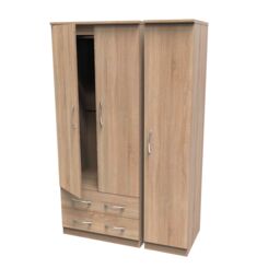 Ready Assembled 2 U Hampshire Triple 2 Drawer Wardrobe (Ready Assembled) in Light Oak - thumbnail 5