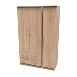 Ready Assembled 2 U Hampshire Triple 2 Drawer Wardrobe (Ready Assembled) in Light Oak - thumbnail 3