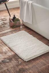 Bianca 'Aspen Bobble' Bath Mat in White - thumbnail 1