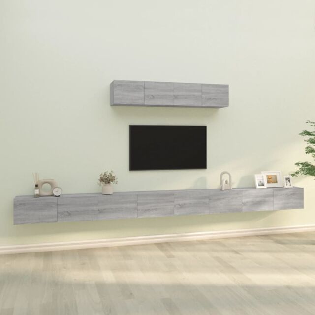 Berkfield Home 4 Piece TV Cabinet Set Grey Sonoma Engineered Wood - image 1