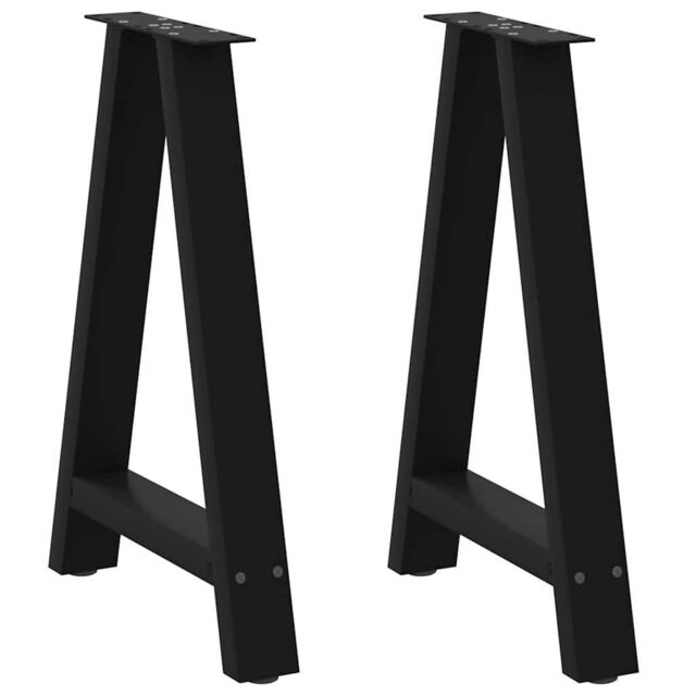 Berkfield Home Coffee Table Legs A-Shaped 2 pcs Black¬†60x(72-73) cm Steel in Black - image 1