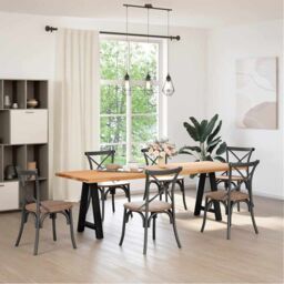 Berkfield Home Coffee Table Legs A-Shaped 2 pcs Black¬†60x(72-73) cm Steel in Black - thumbnail 2
