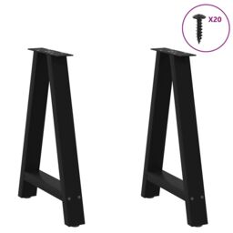 Berkfield Home Coffee Table Legs A-Shaped 2 pcs Black¬†60x(72-73) cm Steel in Black - thumbnail 3