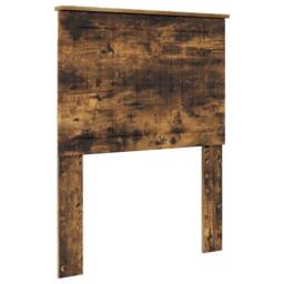 Berkfield Home Bed Frame with Headboard Smoked Oak 75 x 190 cm Solid Pine Wood in Brown - thumbnail 6