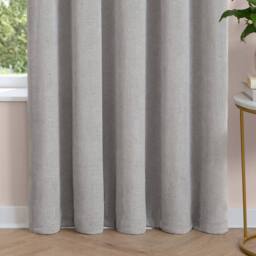 Furn Soft Chenille Blackout Eyelet Curtain Pair in Silver - Size: 117 cm width x 137 cm drop - thumbnail 7