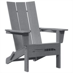 Berkfield Home Foldable Adirondack Chairs 2 pcs Light Grey 74.5x80.5x90 cm HDPE - thumbnail 4