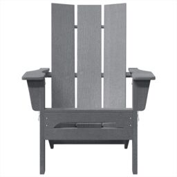 Berkfield Home Foldable Adirondack Chairs 2 pcs Light Grey 74.5x80.5x90 cm HDPE - thumbnail 5