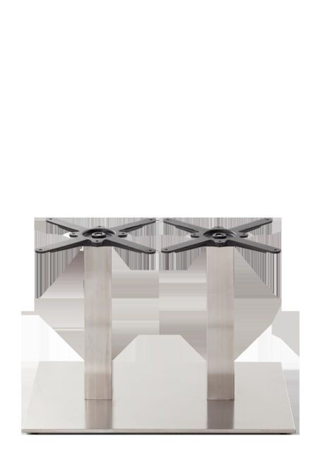 netfurniture Rectangular Stainless Steel Table Base - Twin Coffee Height - 480 Mm in Silver