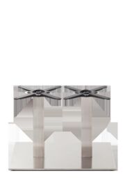 netfurniture Rectangular Stainless Steel Table Base - Twin Coffee Height - 480 Mm in Silver