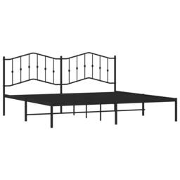 Berkfield Home Metal Bed Frame with Headboard Black 193x203 cm - thumbnail 5