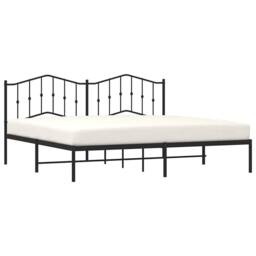 Berkfield Home Metal Bed Frame with Headboard Black 193x203 cm - thumbnail 4