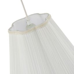 Happy Homewares White Victorian Pleated Faux Silk Lamp Shade with Embroidered Trims - Size: 12 inches - thumbnail 3