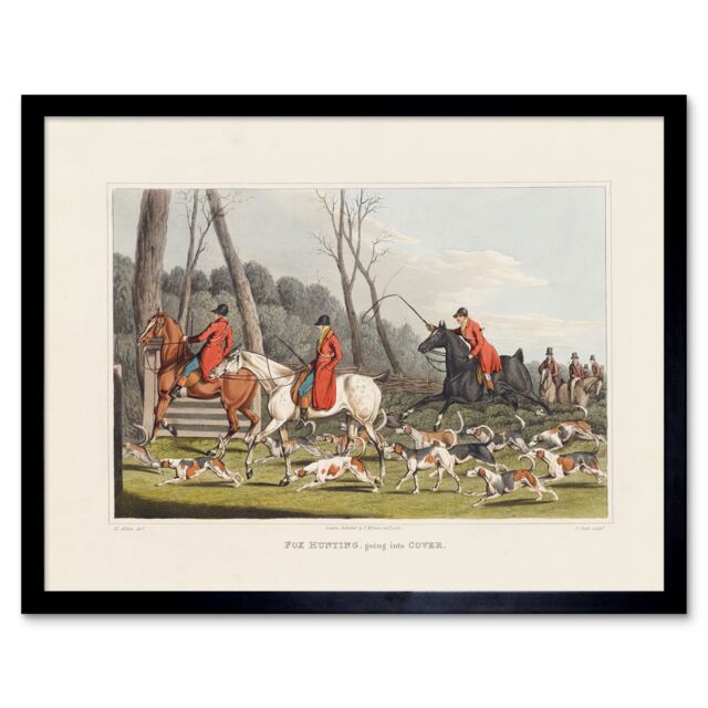"Artery8 John Heaviside Clark Fox Hunting Into Cover 12x16"" Framed Art Print - Size: W12"" x H16""" - image 1