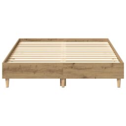 Berkfield Home Bed Frame No Mattress Artisan Oak 135x190 cm Double Engineered Wood in Brown - thumbnail 5