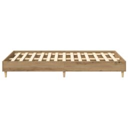 Berkfield Home Bed Frame No Mattress Artisan Oak 135x190 cm Double Engineered Wood in Brown - thumbnail 6