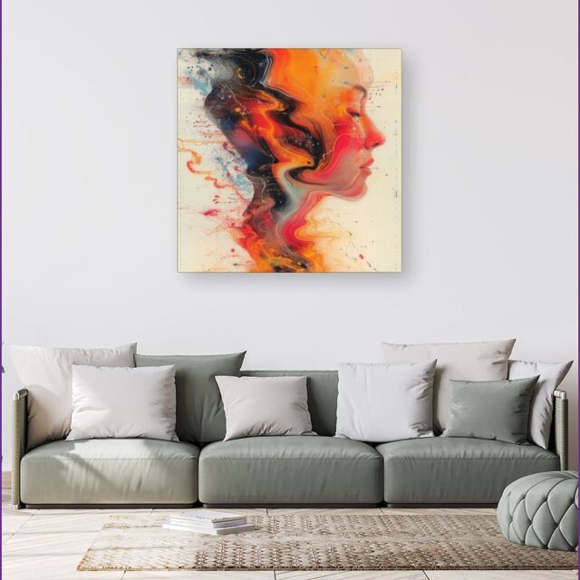 Warren Reed - Designer Geometric Vibrance Canvas - Size: w40 inch x h40 inch - image 1