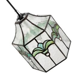 Happy Homewares Classic Lantern Tiffany Pendant Shade with Clear Water Glass & Emerald Green - thumbnail 3