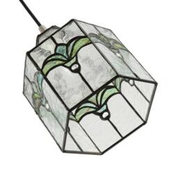 Happy Homewares Classic Lantern Tiffany Pendant Shade with Clear Water Glass & Emerald Green - thumbnail 4
