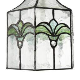 Happy Homewares Classic Lantern Tiffany Pendant Shade with Clear Water Glass & Emerald Green - thumbnail 5