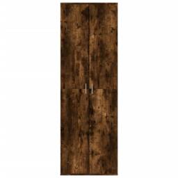 Berkfield Home Highboard Smoked Oak 60x35x180 cm Engineered Wood in Brown - Size: 60 x 35 x 180 cm - thumbnail 1