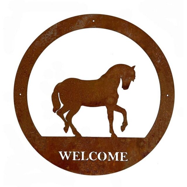 Poppyforge Horse Large Wall Art - with Text - Steel - W49.5 x H49.5 cm - BM/RtR in Brown - image 1