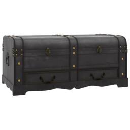 Berkfield Home Treasure Chest Wood Black 90x51x42 cm - Size: 90 x 51 x 42 cm - thumbnail 2