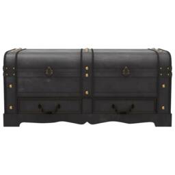 Berkfield Home Treasure Chest Wood Black 90x51x42 cm - Size: 90 x 51 x 42 cm - thumbnail 5