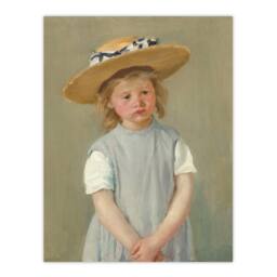 Artery8 Mary Cassatt Framed Wall Art Print Child in a Straw Hat Painting in Grey - Size: A4 - thumbnail 3