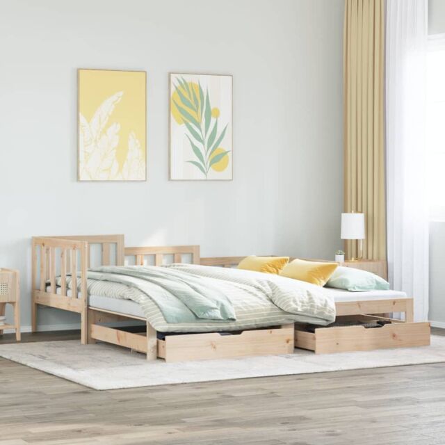 Berkfield Home Daybed with Trundle & Drawers without Mattress 90x190 cm Single in Brown - image 1