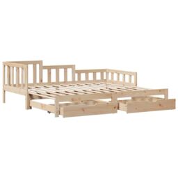 Berkfield Home Daybed with Trundle & Drawers without Mattress 90x190 cm Single in Brown - thumbnail 3