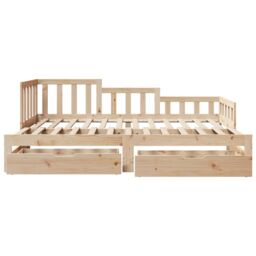 Berkfield Home Daybed with Trundle & Drawers without Mattress 90x190 cm Single in Brown - thumbnail 4