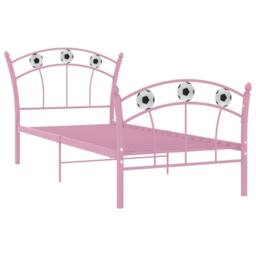 Berkfield Home Bed Frame with Football Design Pink Metal 90x200 cm - thumbnail 1