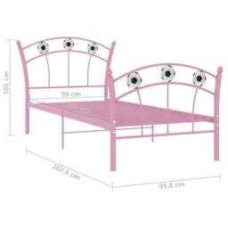 Berkfield Home Bed Frame with Football Design Pink Metal 90x200 cm - thumbnail 6