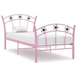 Berkfield Home Bed Frame with Football Design Pink Metal 90x200 cm - thumbnail 2