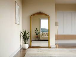 Vente-unique Large Paulownia Wood Mirror - W. 120 X H. 190 Cm - Gold - MERRY - thumbnail 3