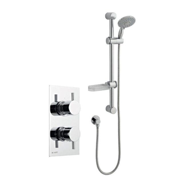 Clifton Chrome Concealed Mixer Shower with Adjustable Wall Hung Slide Rail Kit in Silver - image 1