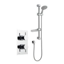 Clifton Chrome Concealed Mixer Shower with Adjustable Wall Hung Slide Rail Kit in Silver - thumbnail 1