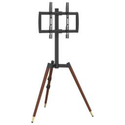 Berkfield Home TV Tripod Stand for 37-65 Inch Screen Max VESA 400x400 mm 40 kg in Black - thumbnail 2