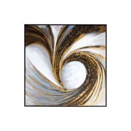 Modish Furnishing Blue White & Gold Swirl Textured Canvas - thumbnail 3