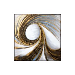 Modish Furnishing Blue White & Gold Swirl Textured Canvas - thumbnail 2