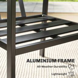 OUTSUNNY 4 Seater Aluminium Garden Furniture Set, Outdoor Patio Furniture in Black - thumbnail 4