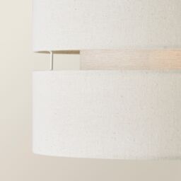 ValueLights Sophia Linen Tier 30cm Drum Easy Fit Ceiling Light Lamp Shade & Bulb in Natural - thumbnail 4