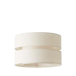 ValueLights Sophia Linen Tier 30cm Drum Easy Fit Ceiling Light Lamp Shade & Bulb in Natural - thumbnail 6