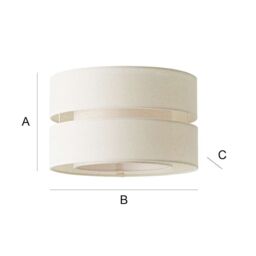 ValueLights Sophia Linen Tier 30cm Drum Easy Fit Ceiling Light Lamp Shade & Bulb in Natural - thumbnail 7
