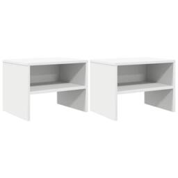 Berkfield Home Bedside Cabinets 2 pcs White 40x30x30 cm Engineered Wood - Size: 40 x 30 x 30 cm - thumbnail 1