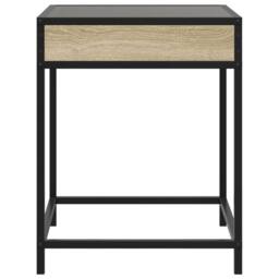 Berkfield Home Bedside Table with Infinity LED Sonoma Oak 40x40x51 cm in Light Tan - Size: 40 x 40 x 51 cm - thumbnail 6
